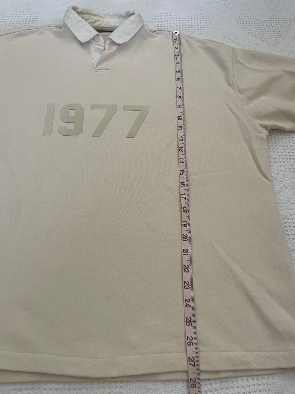 Fear of God Essentials Rugby Shirt Men’s Small Cream 1977 Cotton - Picture 7 of 7
